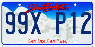 SD license plate 99XP12