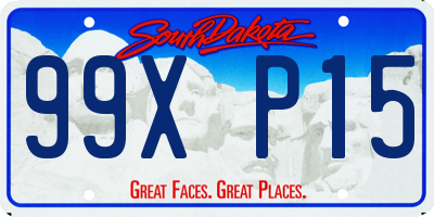SD license plate 99XP15
