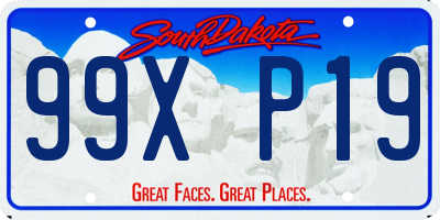 SD license plate 99XP19