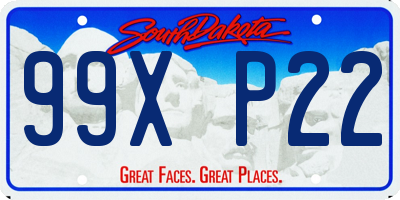 SD license plate 99XP22