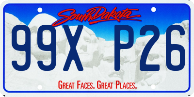 SD license plate 99XP26