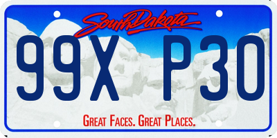 SD license plate 99XP30