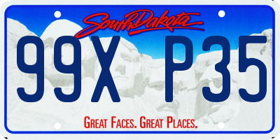 SD license plate 99XP35