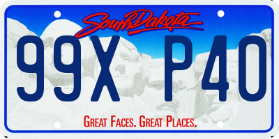 SD license plate 99XP40