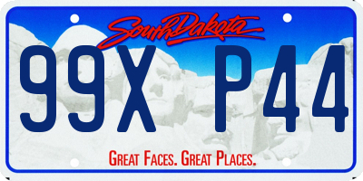 SD license plate 99XP44