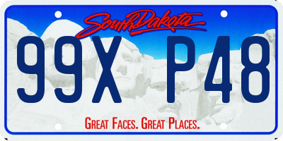 SD license plate 99XP48