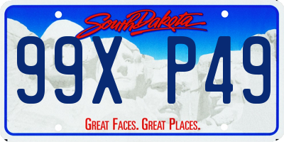 SD license plate 99XP49
