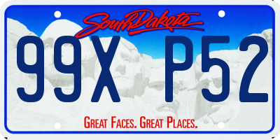 SD license plate 99XP52