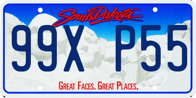 SD license plate 99XP55