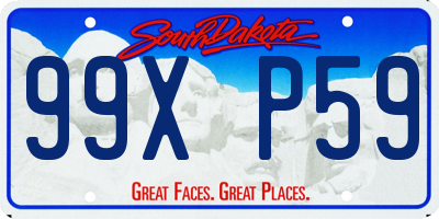 SD license plate 99XP59