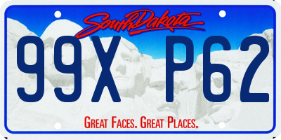 SD license plate 99XP62