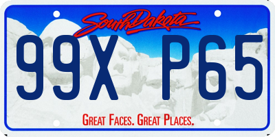 SD license plate 99XP65