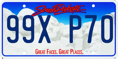 SD license plate 99XP70