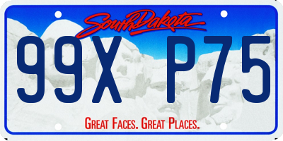 SD license plate 99XP75