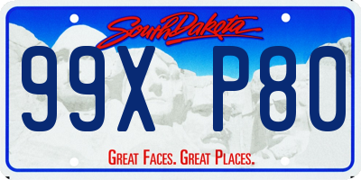 SD license plate 99XP80