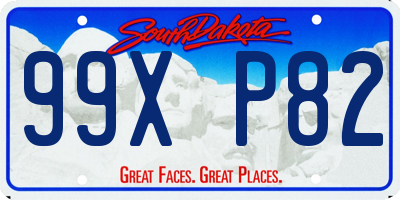 SD license plate 99XP82