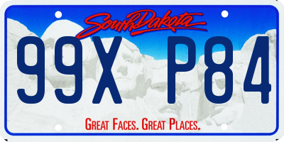 SD license plate 99XP84