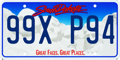SD license plate 99XP94