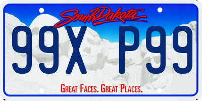 SD license plate 99XP99