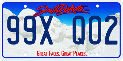 SD license plate 99XQ02