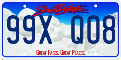 SD license plate 99XQ08