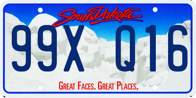 SD license plate 99XQ16