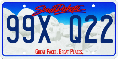 SD license plate 99XQ22