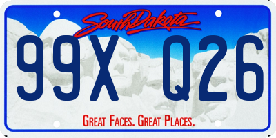 SD license plate 99XQ26