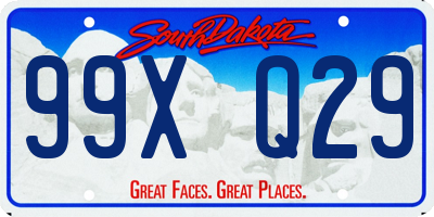 SD license plate 99XQ29