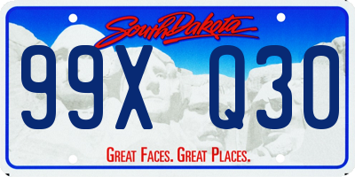 SD license plate 99XQ30