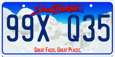 SD license plate 99XQ35