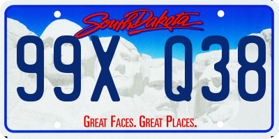 SD license plate 99XQ38
