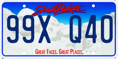 SD license plate 99XQ40