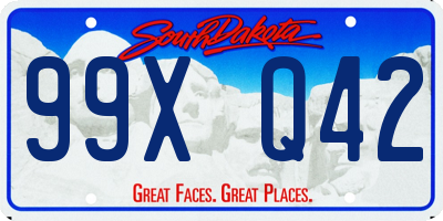 SD license plate 99XQ42