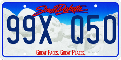 SD license plate 99XQ50