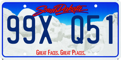 SD license plate 99XQ51