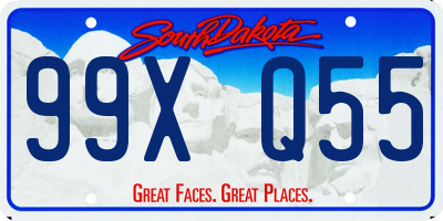 SD license plate 99XQ55