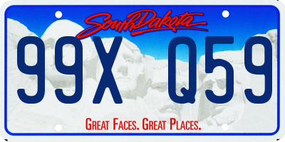 SD license plate 99XQ59