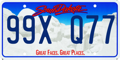 SD license plate 99XQ77