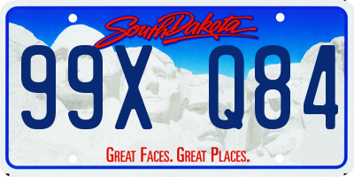 SD license plate 99XQ84