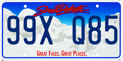 SD license plate 99XQ85