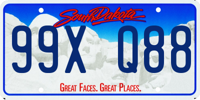 SD license plate 99XQ88
