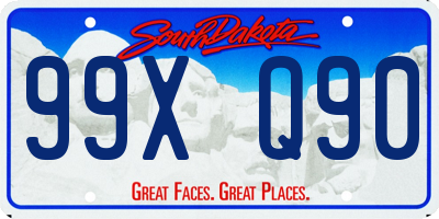 SD license plate 99XQ90