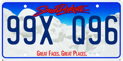 SD license plate 99XQ96