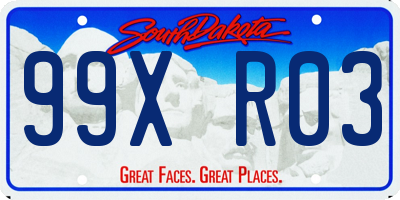 SD license plate 99XR03