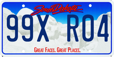 SD license plate 99XR04
