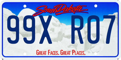 SD license plate 99XR07