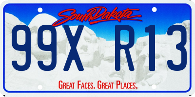 SD license plate 99XR13