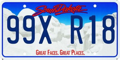 SD license plate 99XR18