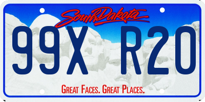 SD license plate 99XR20